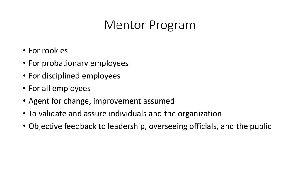 mentor program