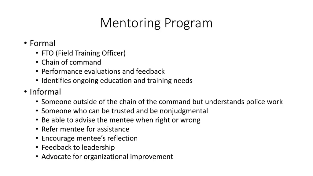 mentoring program