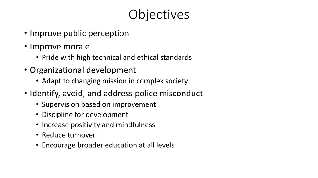 objectives