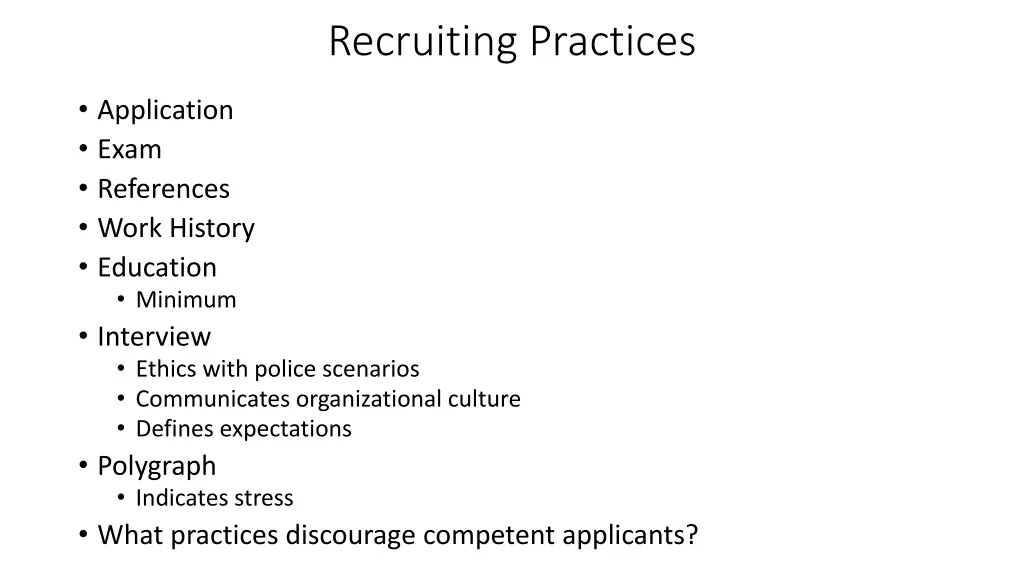 recruiting practices