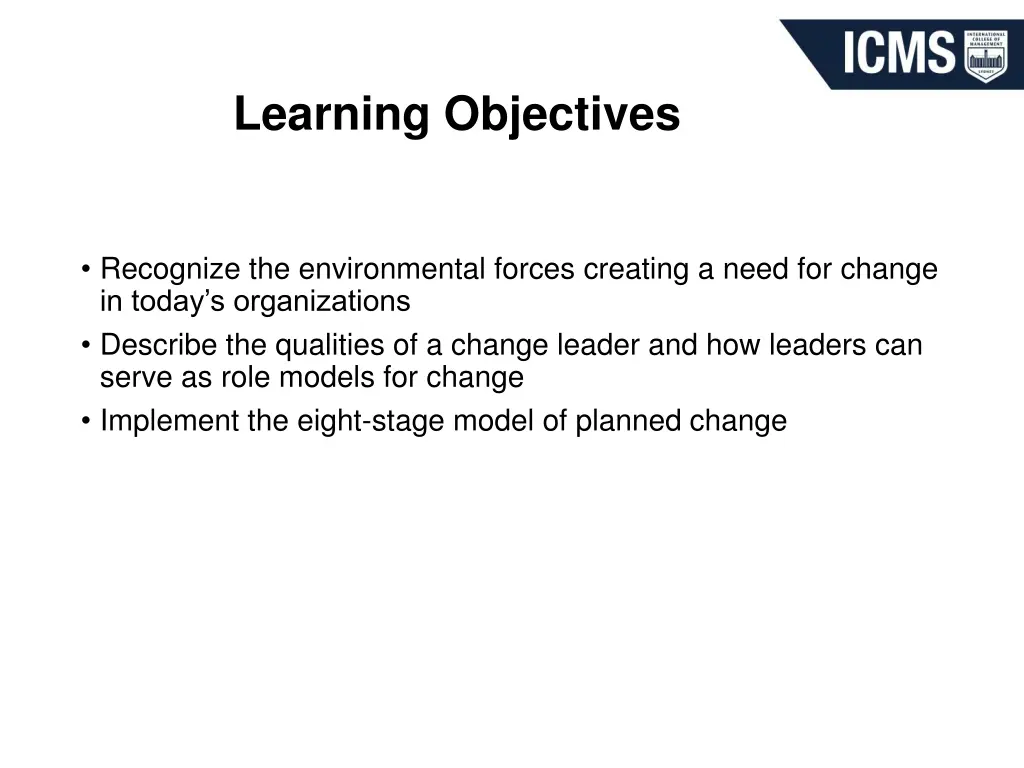 learning objectives