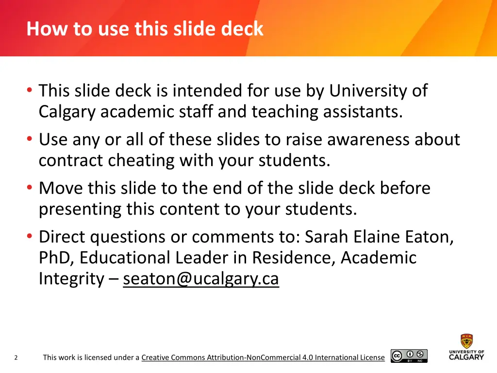 how to use this slide deck