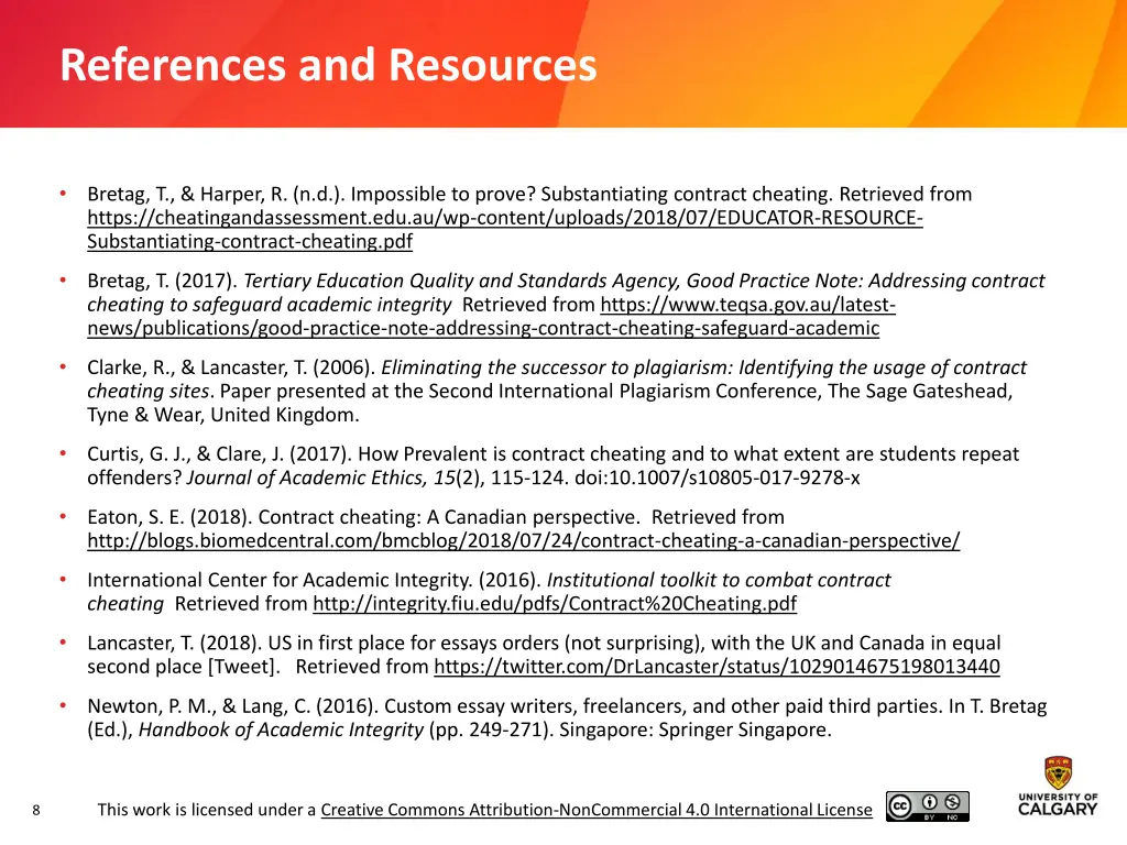 references and resources