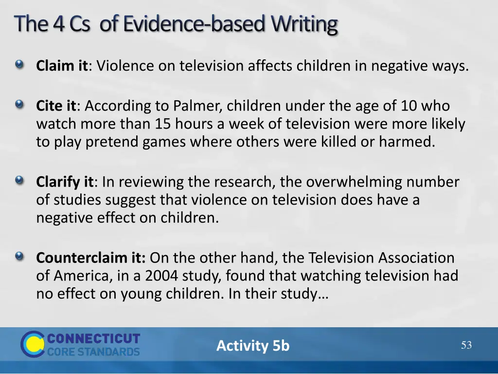the 4 cs of evidence based writing