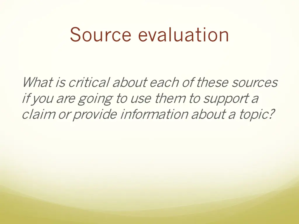 source evaluation