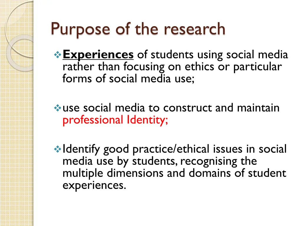 purpose of the research