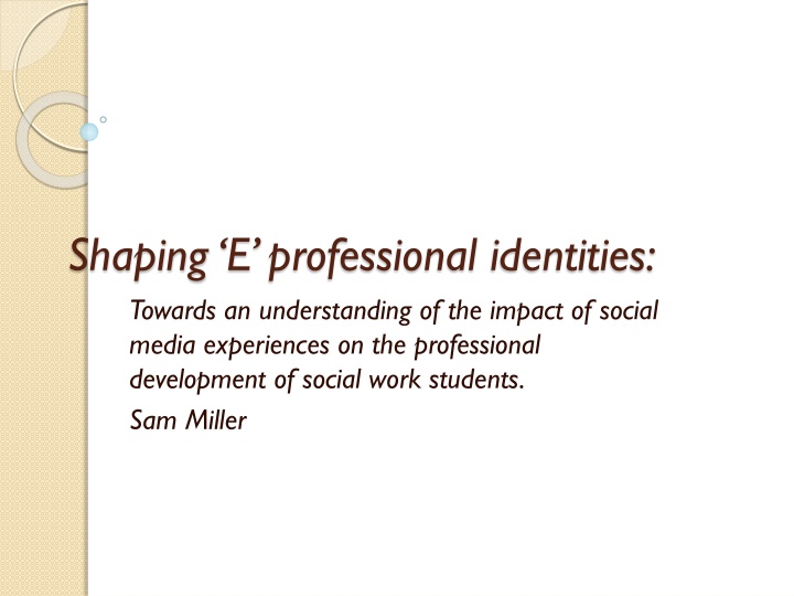 shaping e professional identities towards