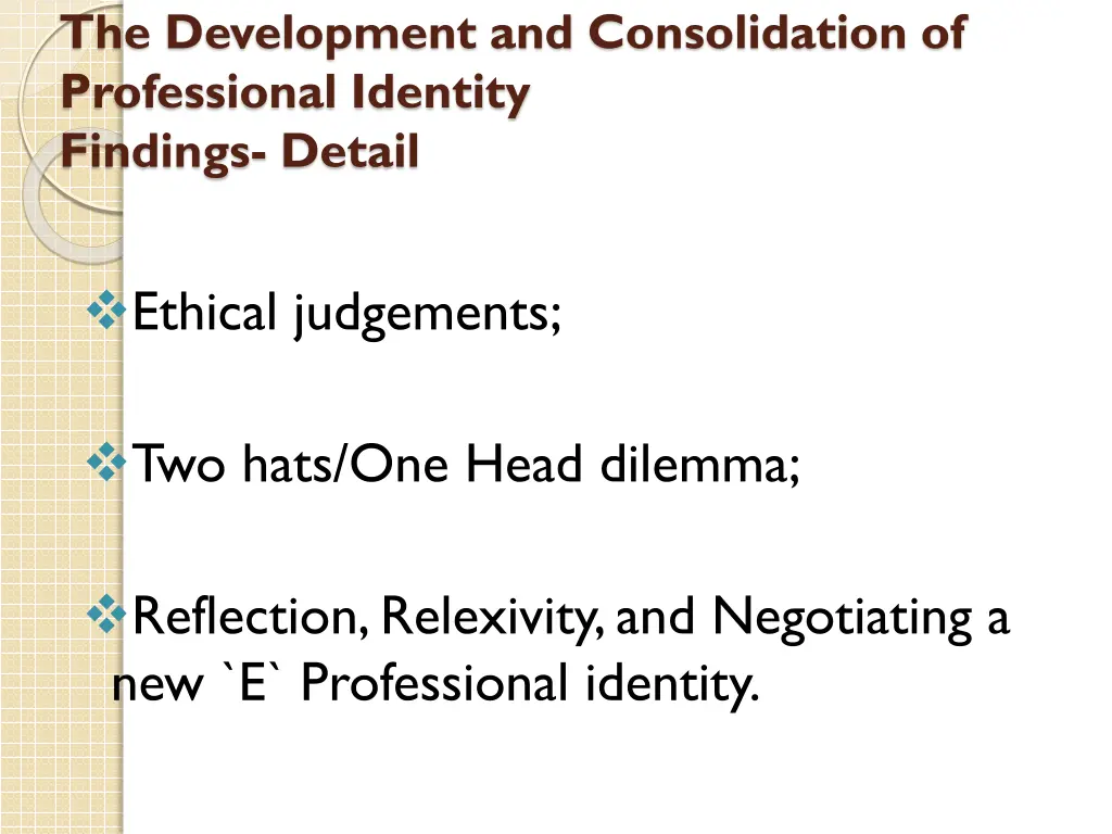 the development and consolidation of professional