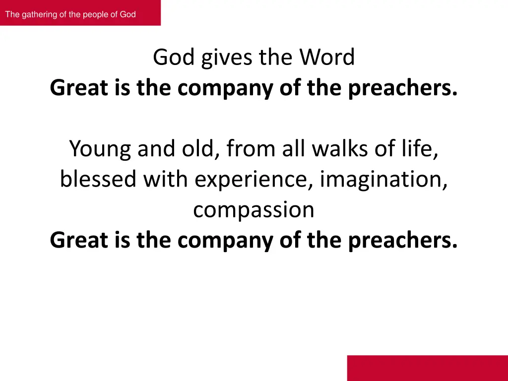 the gathering of the people of god