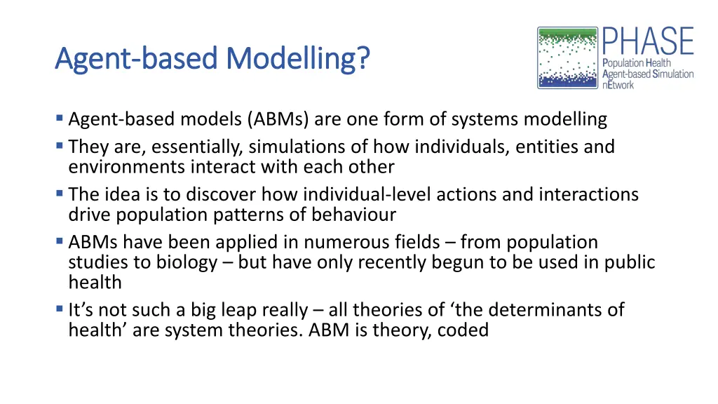agent agent based modelling based modelling