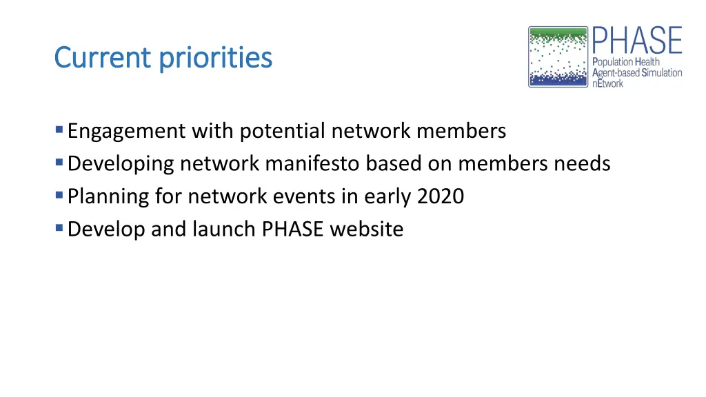current priorities current priorities