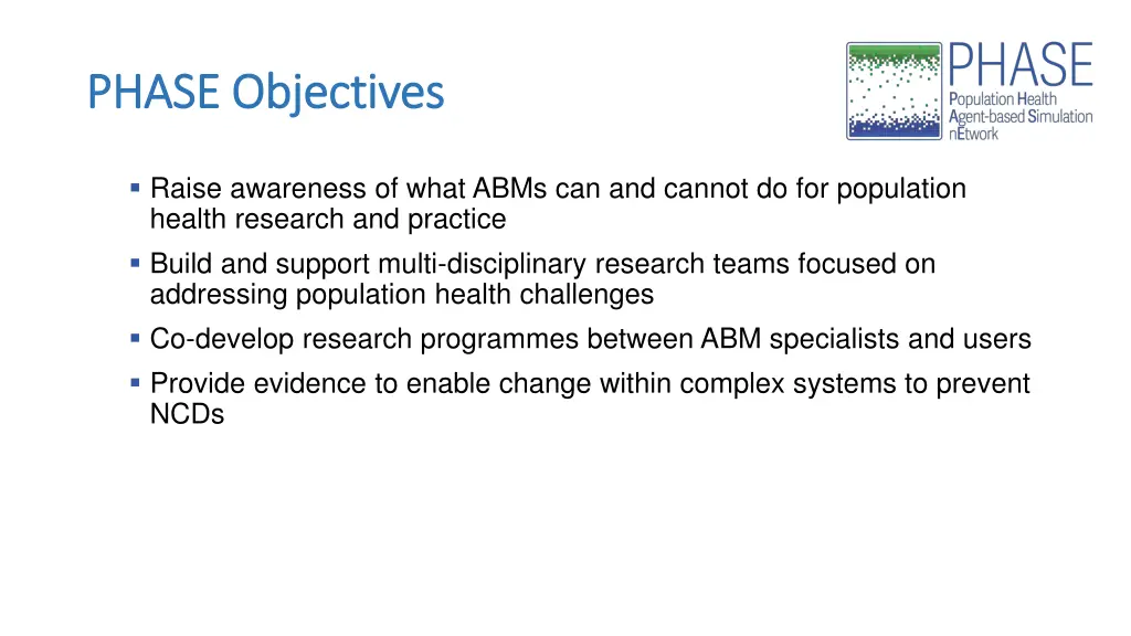 phase objectives phase objectives