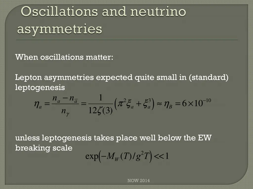 when oscillations matter