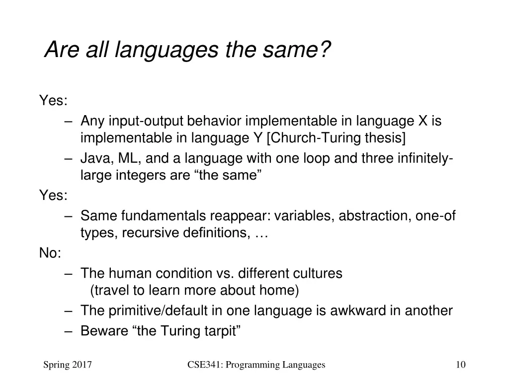 are all languages the same