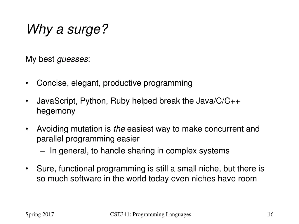 why a surge