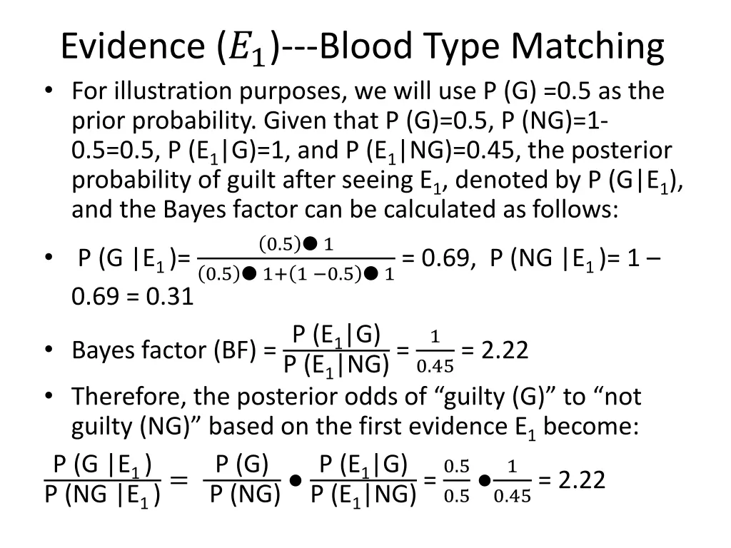 evidence 1 blood type matching for illustration