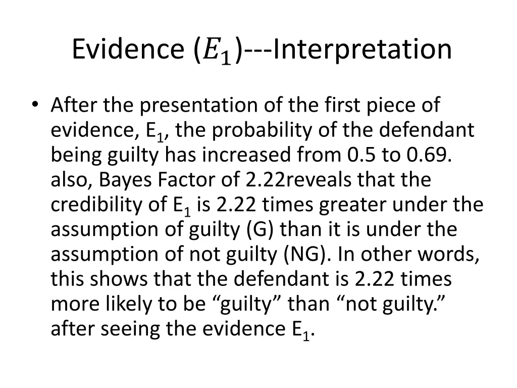 evidence 1 interpretation