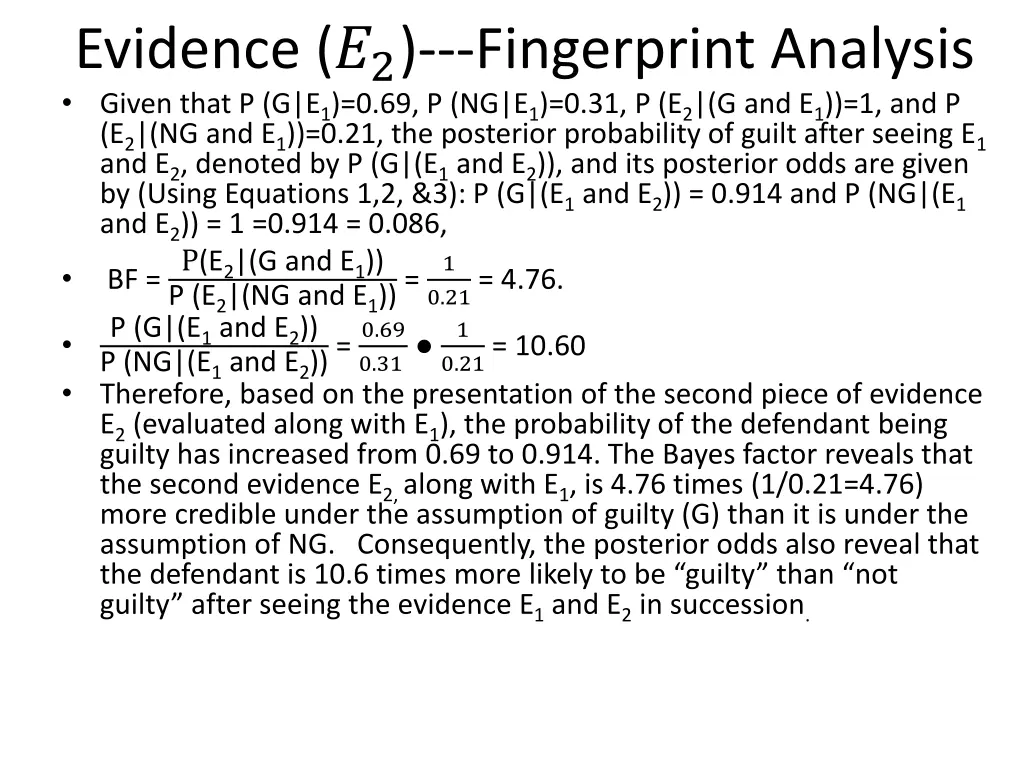 evidence 2 fingerprint analysis given that