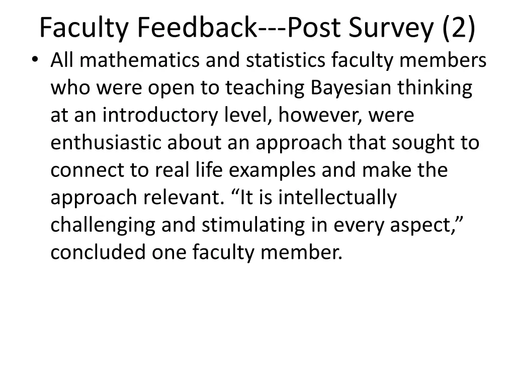 faculty feedback post survey 2 all mathematics