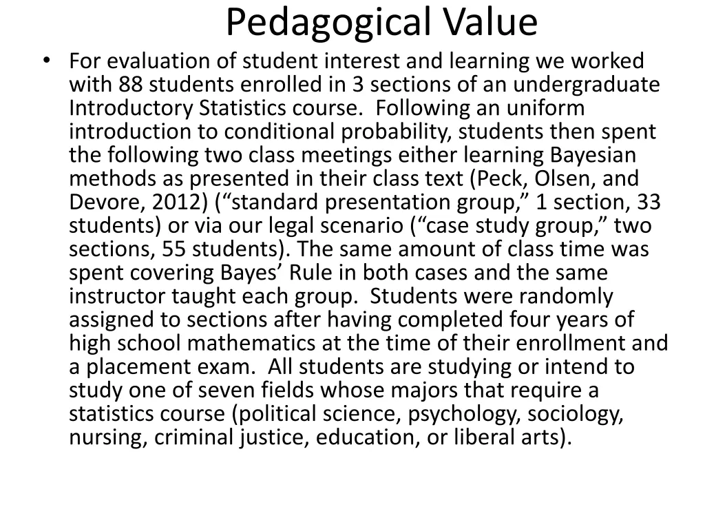 pedagogical value
