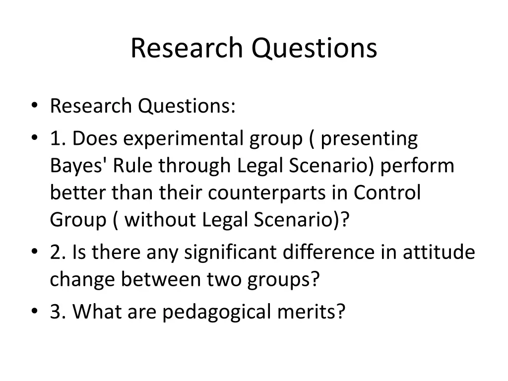 research questions