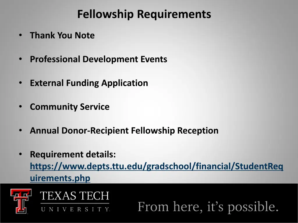 fellowship requirements