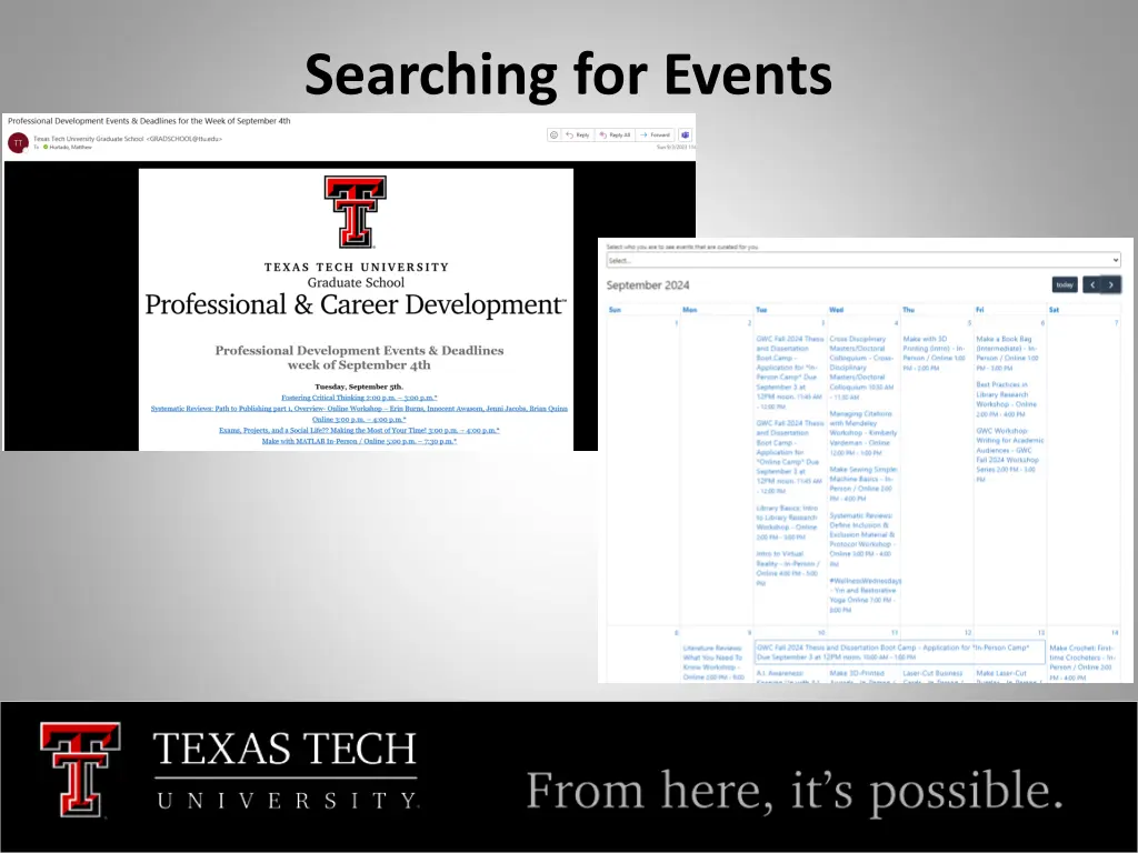 searching for events 1