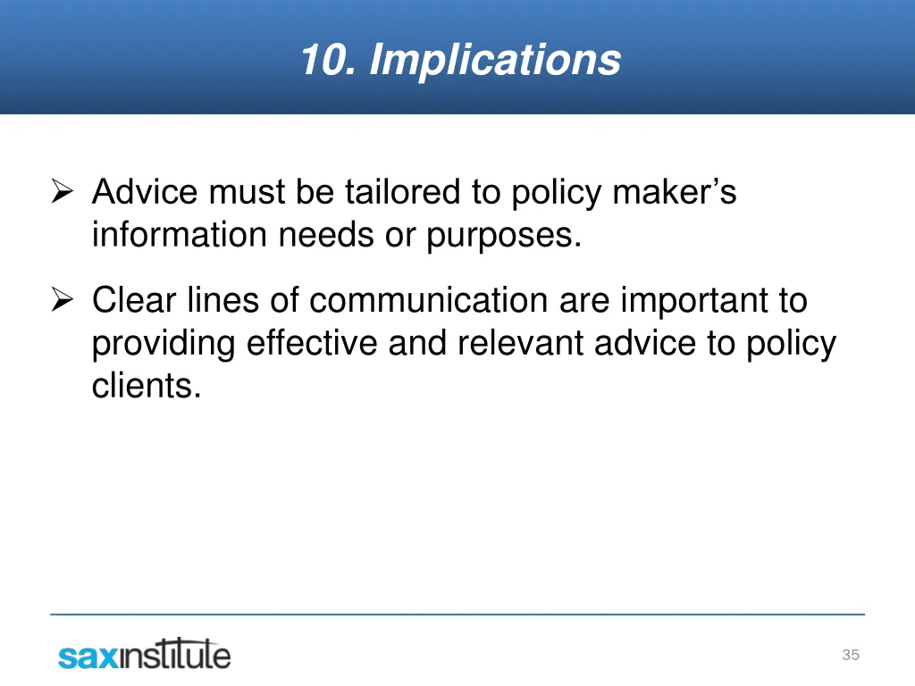 10 implications