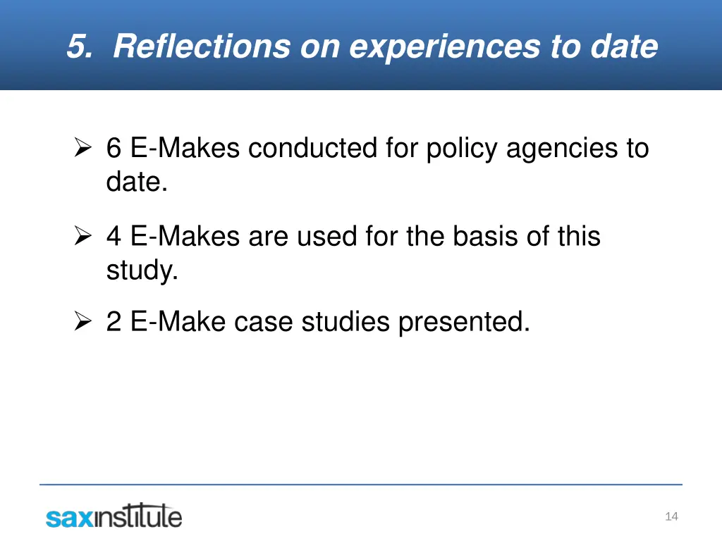 5 reflections on experiences to date
