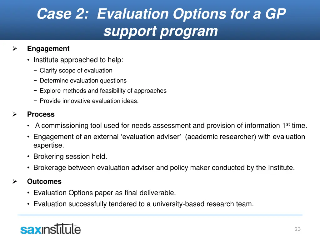 case 2 evaluation options for a gp support program 1