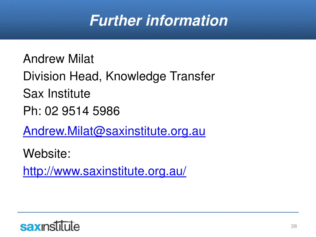 further information