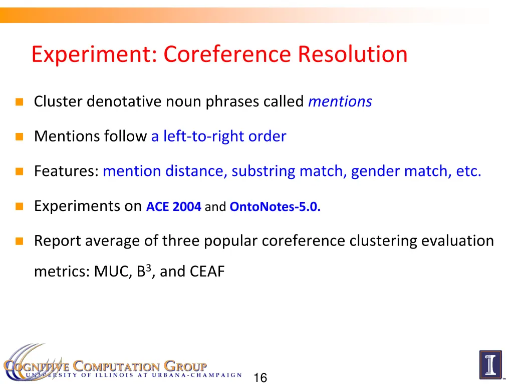 experiment coreference resolution