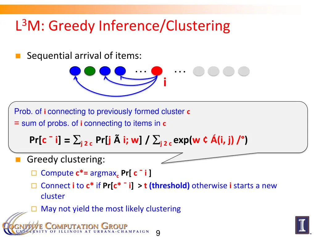 l 3 m greedy inference clustering