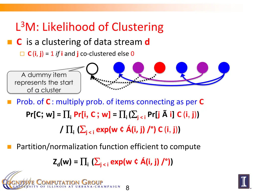 l 3 m likelihood of clustering c is a clustering