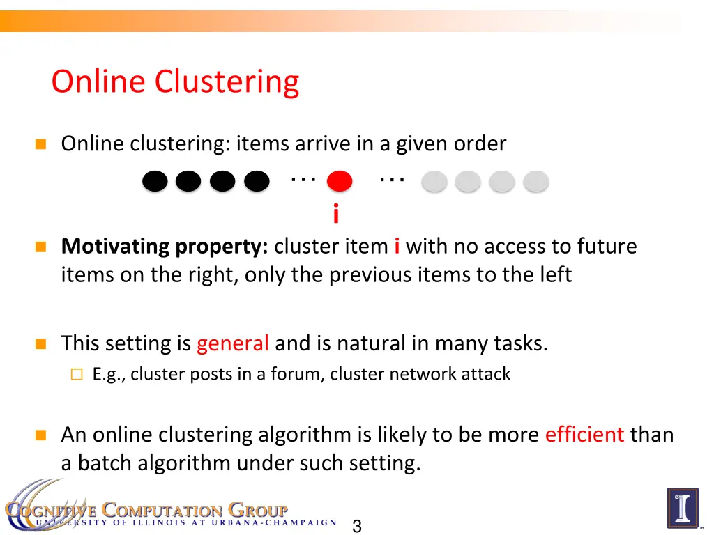 online clustering