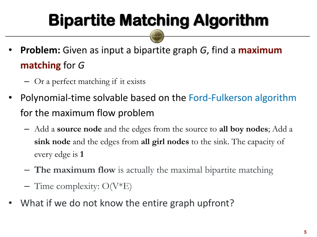 bipartite matching algorithm bipartite matching