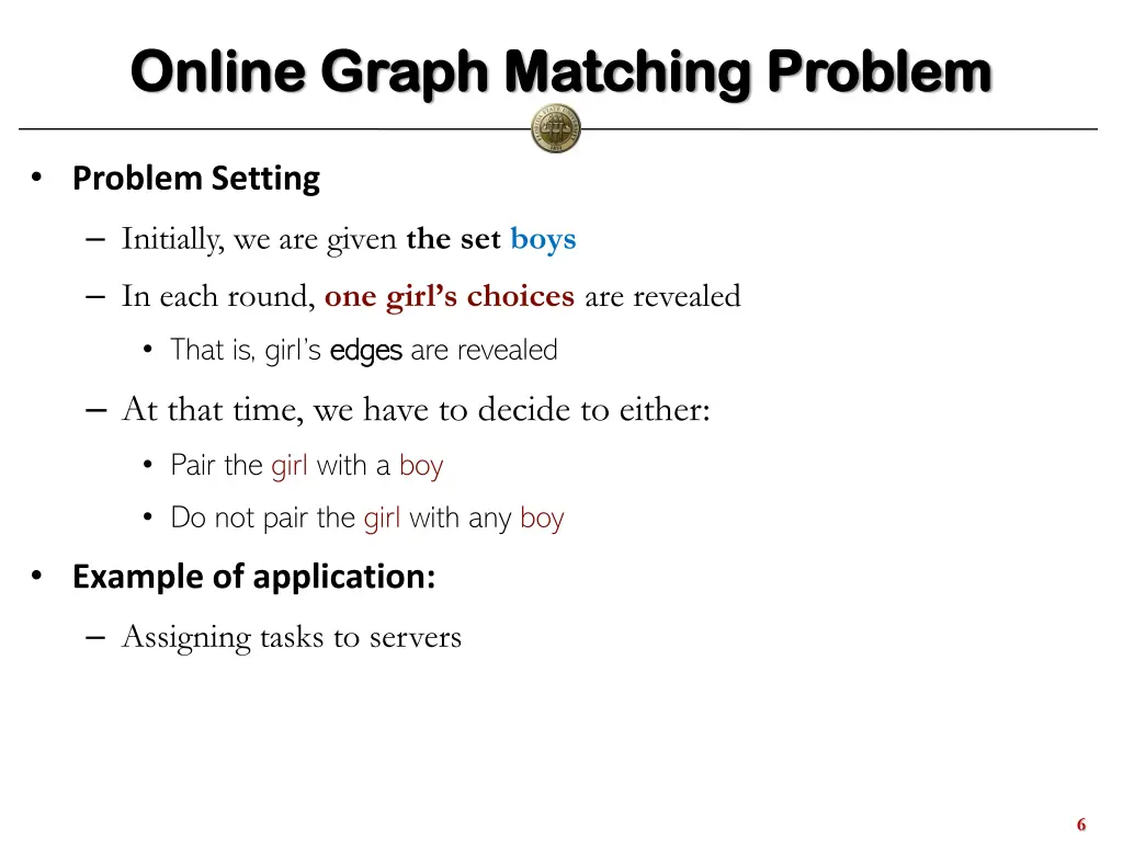 online graph matching problem online graph