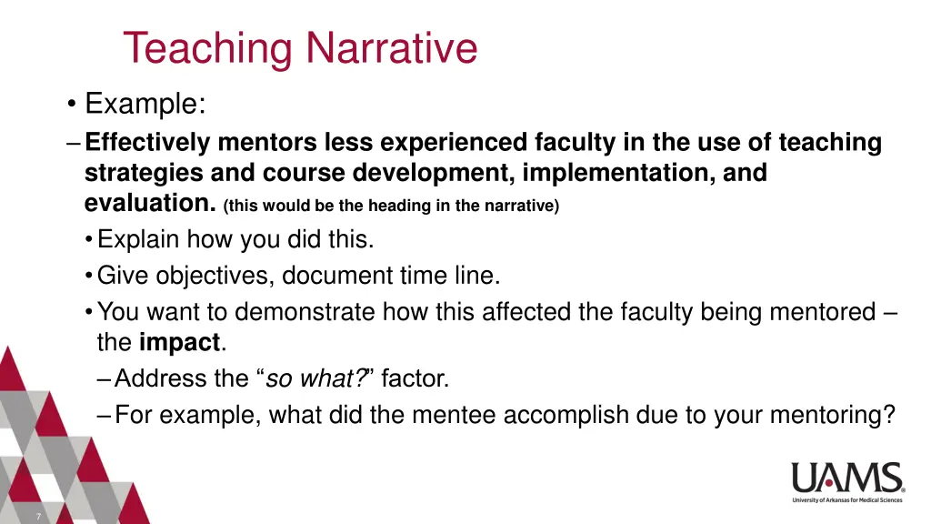 teaching narrative example effectively mentors