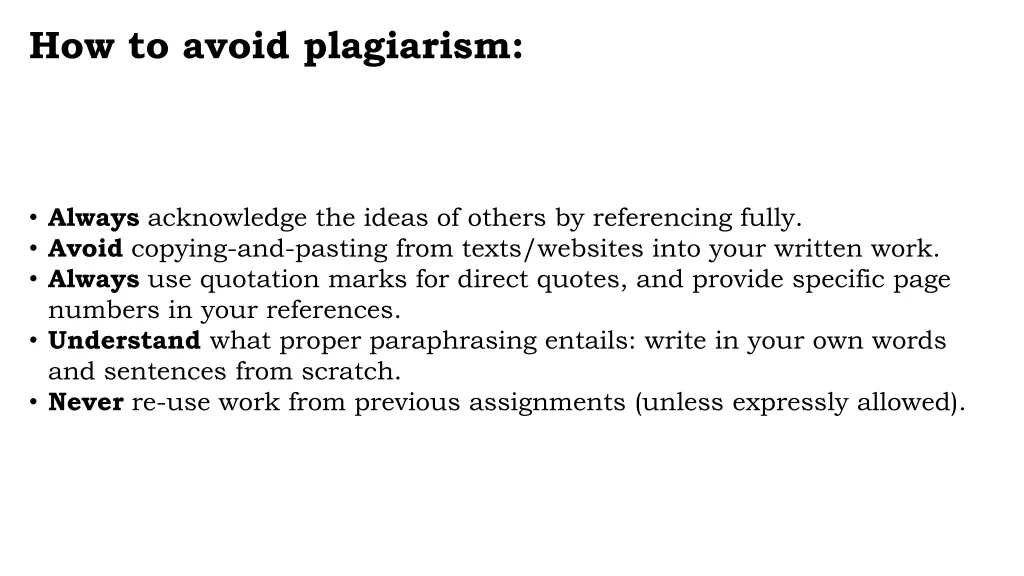 how to avoid plagiarism