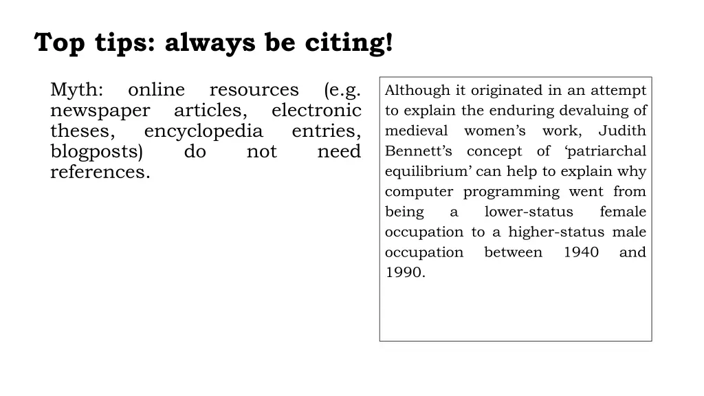 top tips always be citing