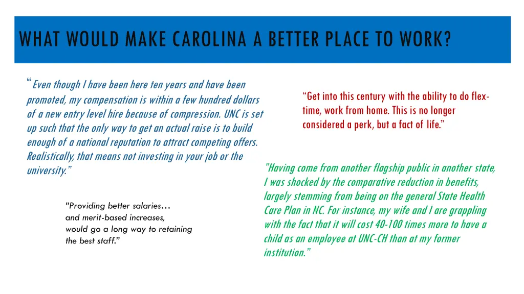 what would make carolina a better place to work 1