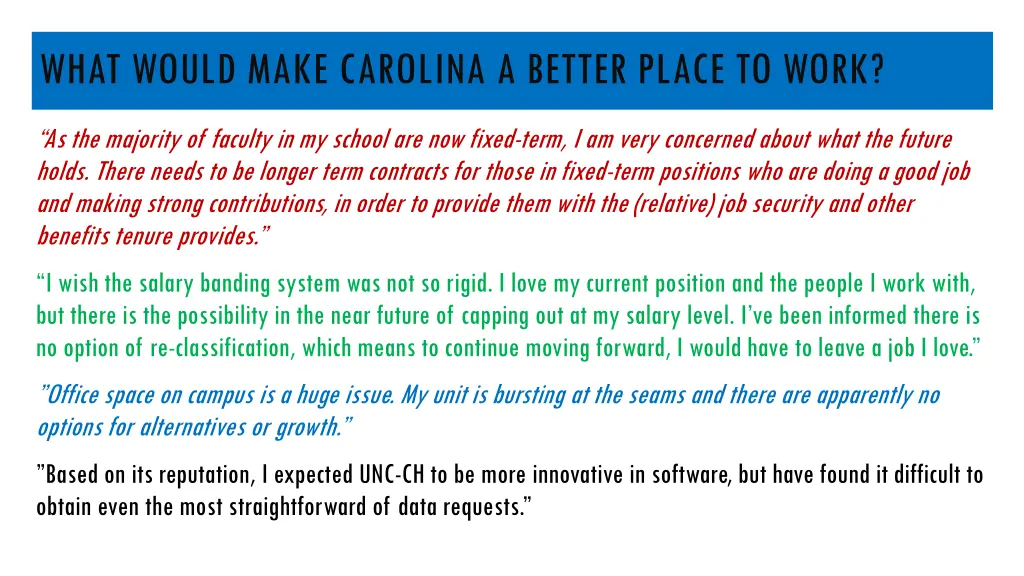 what would make carolina a better place to work 3