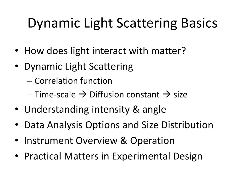 dynamic light scattering basics