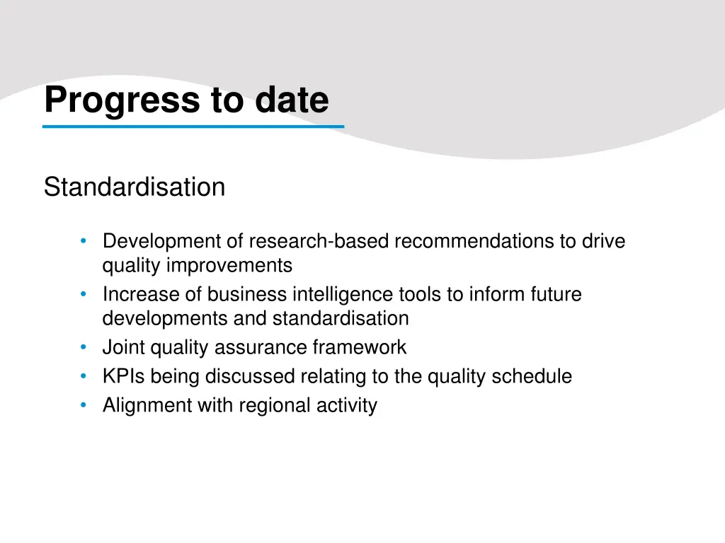 progress to date 1