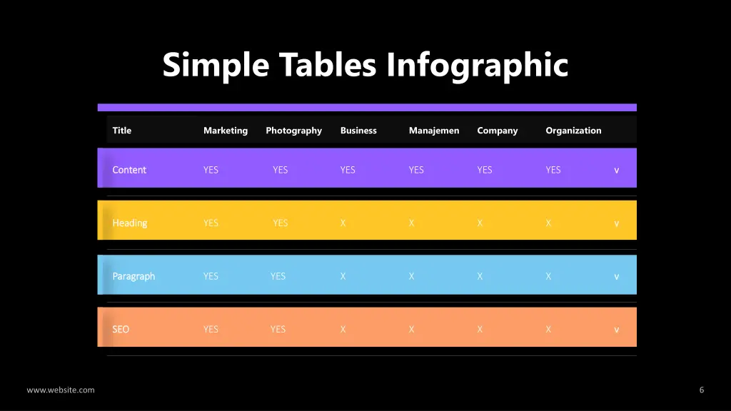 simple tables infographic