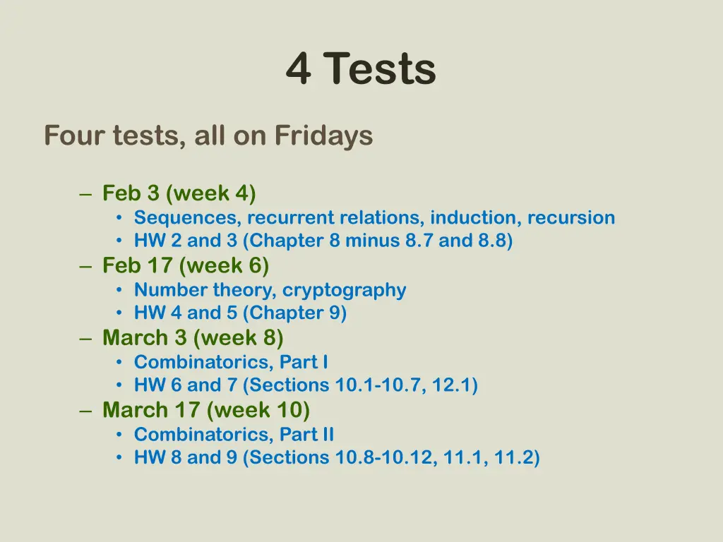 4 tests 1