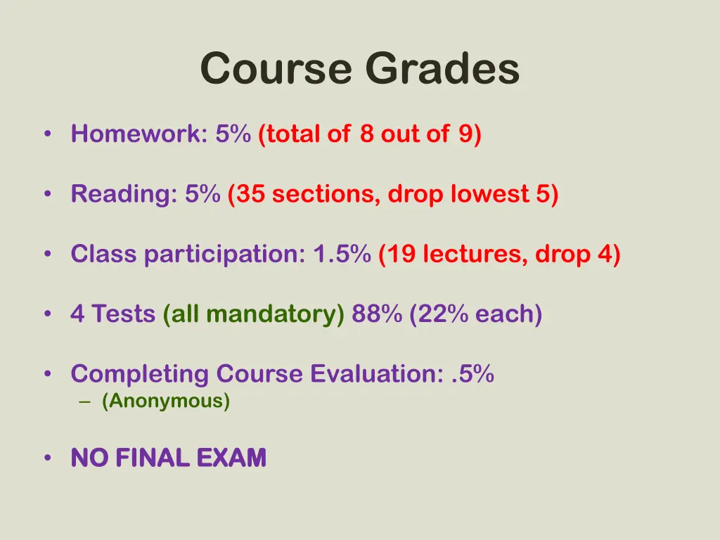 course grades 1