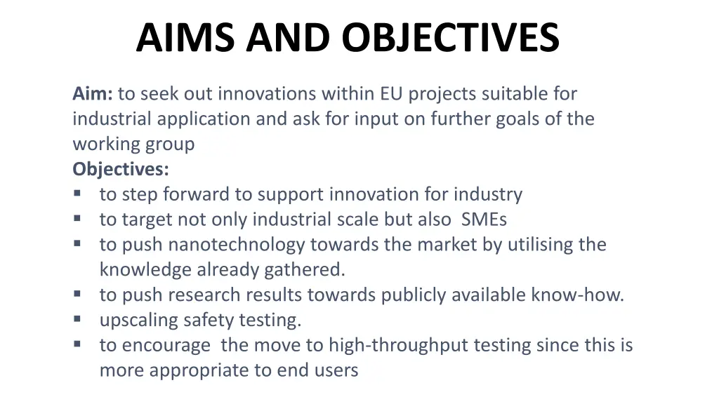 aims and objectives