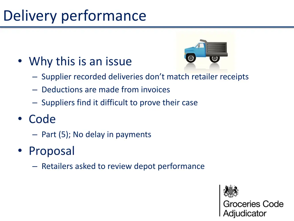 delivery performance