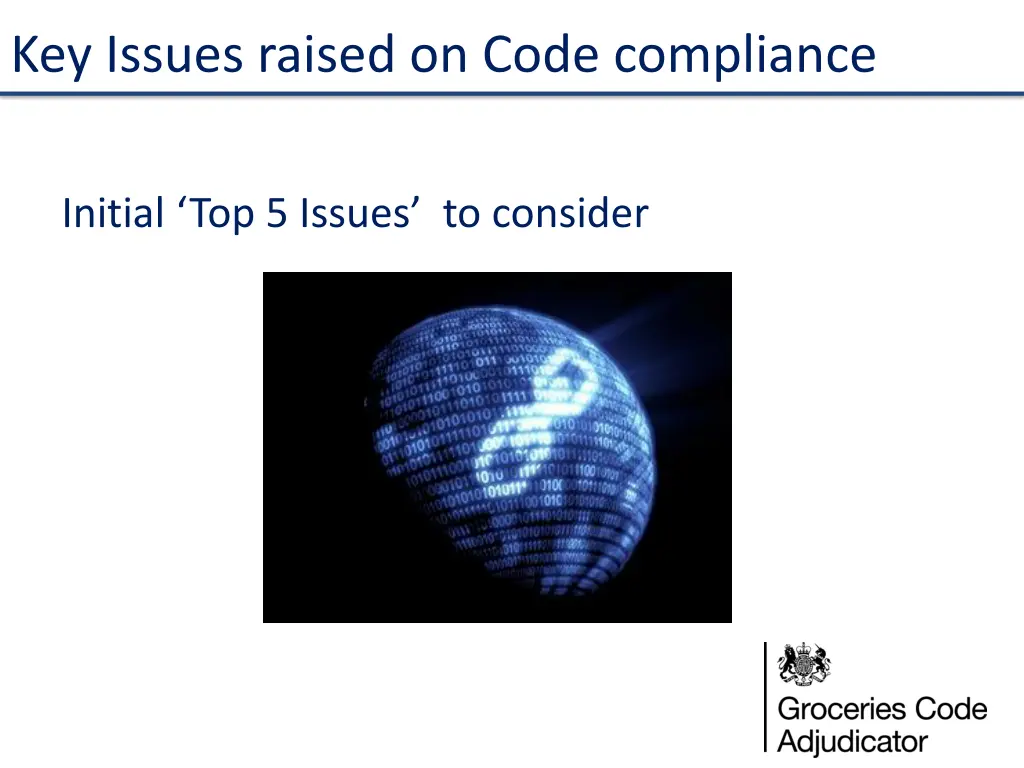 key issues raised on code compliance